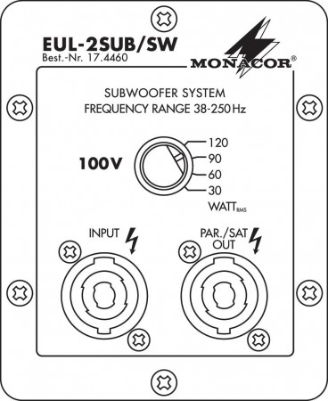 MONACOR EUL-2SUB/SW Subwoofer in 100-V-Technik