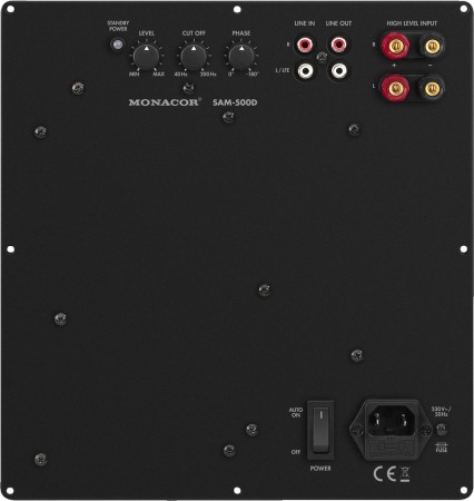 MONACOR SAM-500D Class-D-Subwoofer-Aktiv-Modul, 500 W  an 4 O