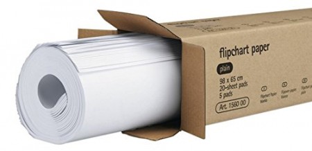 Legamaster Flipchart Papier blanko 98 x 65 cm Rolle mit 20 Blatt - 5 Rollen - 5 x 20 Blatt