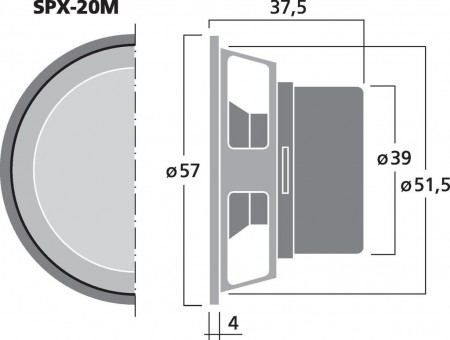 MONACOR SPX-20M Miniatur-Hi-Fi-Breitbandlautsprecher, 15 W, 8 O
