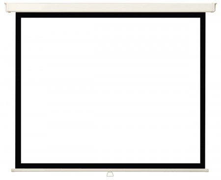 Rollo Premium Bildwand - 193x109 cm - 16:9 Typ D - Slow-Return-Effekt - schwarze Umrandung