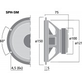 MONACOR SPH-5M Hi-Fi-Tiefmitteltöner, 40 W, 8 O