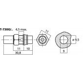 MONACOR T-730G/RT Cinch-Durchgangs-Einbaubuchsen