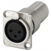 MONACOR NA-3FDM NEUTRIK-XLR-Durchgangs-Einbauarmaturen, 3-polig