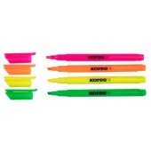 Kores High Liner 4er Set Textmarker in grün, pink, gelb und orange