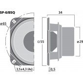 MONACOR SP-6/8SQ Miniatur-Lautsprecher, 10 W, 8 O