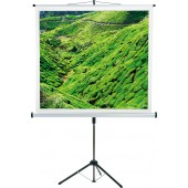 CombiFlex Budget - Bildwand - 150x150cm - 1:1 Typ D - Aufprojektion - mattweiß - Dreibein-Stativ